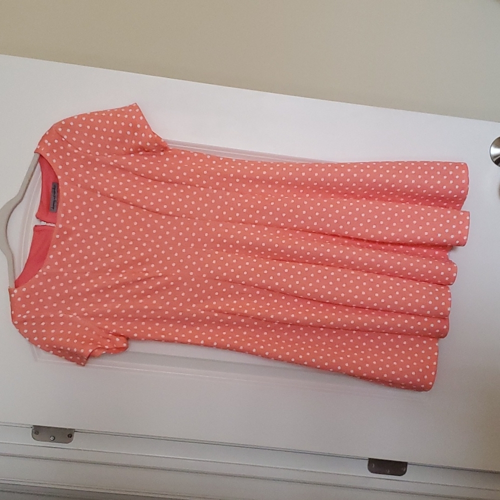 Coral polka dot dress Size 12P